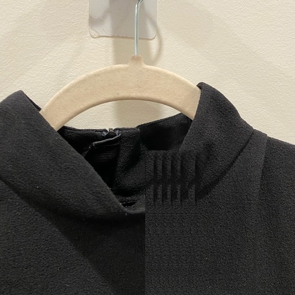 Ganni / crepe turtleneck Clark Ruffle Dress Black size 42 mini extra large XL - Picture 5 of 7